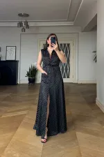 Sleeveless Polka Dot Long Shirt Dress Sleeveless Polka Dot Long Shirt Dress