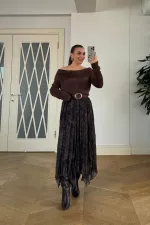 Asimetrik Kesim Midi Etek