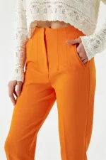 Yüksek Bel Flatolu Kadın Pantolon