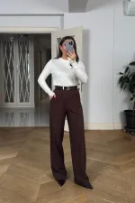 Beli Lastikli Pileli Palazzo Kadın Pantoln