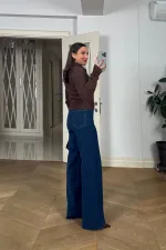 Polo Yaka Fermuarlı Triko Kadın Kazak