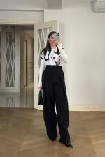 Pantalon bouffant plissé