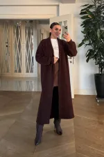 Yumuşak Dokulu Şal Yaka Uzun Kadın Hırka