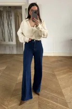 Dikiş Detaylı Denim Kadın Pantolon