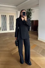 Women's Blazer Jacket and Pants Suit with Cape Detail Women's Blazer Jacket and Pants Suit with Cape Detail