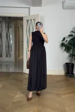 High-Neck Sleeveless Dress