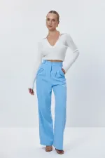 Women's High-Waisted Palazzo Pants with Darts