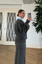 Gömlek Yaka Triko Kadın Kazak