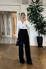 Kuşak Detaylı Pileli Kadın Pantolon