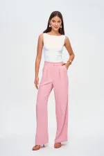 Pile Detaylı Palazzo Kadın Pantolon