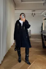 Kapüşonlu Buklet Kadın Ceket