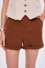 Yüksek Bel Bermuda Kadın Şort