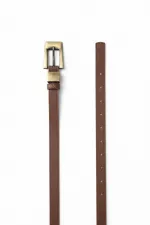 Suni Deri Eskitme Tokalı Kadın Kemer