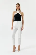 Çapraz Askılı Triko Bluz