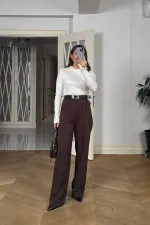 Beli Lastikli Pileli Palazzo Kadın Pantoln