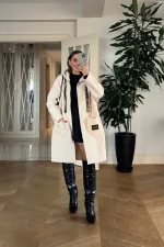 Kapüşonlu Buklet Kadın Ceket