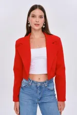 Vatkalı Blazer Crop Kadın Ceket