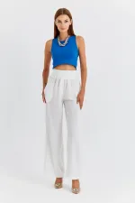 Geniş Paça Dökümlü Kadın Pantolon