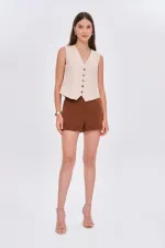 Yüksek Bel Bermuda Kadın Şort