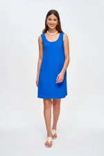 Askılı Fitilli Midi Elbise