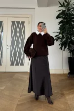 Gömlek Yaka Triko Kadın Kazak