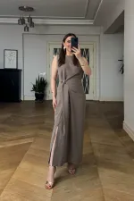 Sleeveless Midi Dress with Pleat Details Sleeveless Midi Dress with Pleat Details
