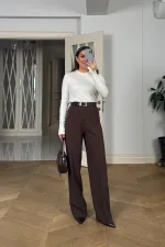 Beli Lastikli Pileli Palazzo Kadın Pantoln