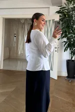 Toka Detaylı Uzun Kollu Bluz