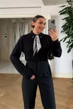 Polo Yaka Triko Kadın Kazak