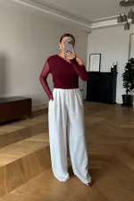 Drapeli Asimetrik Kesim Tül Bluz