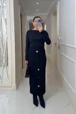 Düğmeli Fitilli Kalem Etek