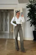 Yüksek Bel Straıght Denim Kadın Pantolon