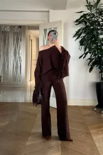 Beli Lastikli Triko Kadın Pantolon