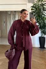 Hakim Yaka Bağlamlı Uzun Kollu Bluz