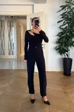 Paçası Yırtmaçlı Kadın Pantolon