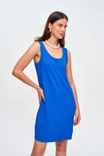 Askılı Fitilli Midi Elbise