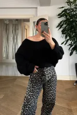 Kayık Yaka Triko Kadın Kazak