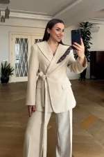 Women's Blazer Jacket and Pants Suit with Cape Detail Women's Blazer Jacket and Pants Suit with Cape Detail