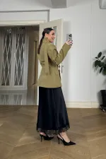 Fular Detaylı Blazer Kadın Ceket