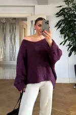 Kayık Yaka Triko Kadın Kazak