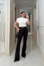 Vatkalı Asimetrik Sıfır Kol Bluz