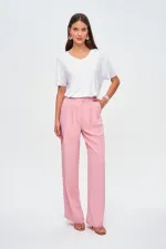 Pile Detaylı Palazzo Kadın Pantolon