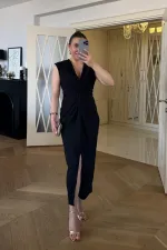 Düğüm Detaylı Sıfır Kol Midi Elbise