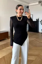 Büzgü Detaylı Uzun Kollu Bluz