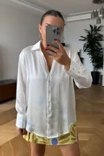 Basic Saten Kadın Gömlek