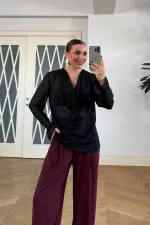 Degaje Yaka Kol Detaylı Bluz