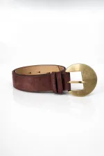 Oval Tokalı Süet Kadın Kemer