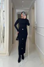 Düğmeli Fitilli Kalem Etek