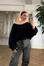 Kayık Yaka Triko Kadın Kazak