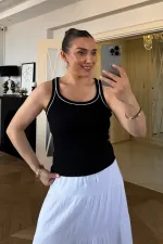 Débardeur femme à col en U avec bordure